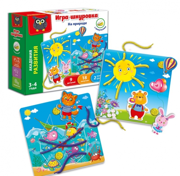 Игра-шнуровка с липучками ''На природі'' VT5303-10