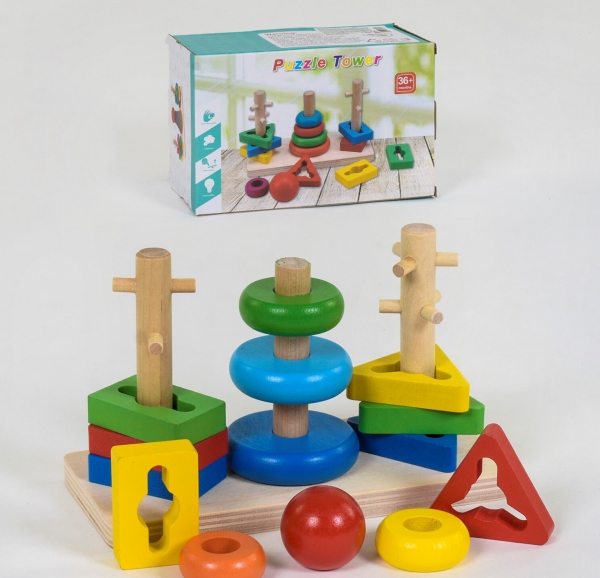 Деревянная игра Логическая пирамидка С 39372