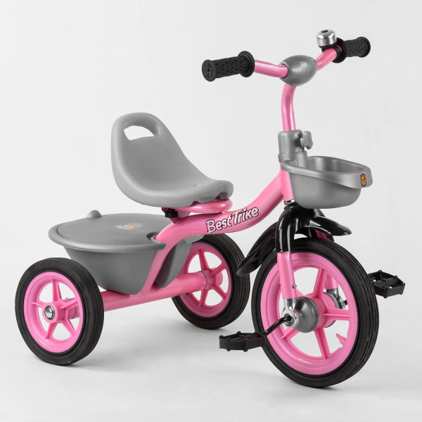 Велосипед 3-х колёсный BS-1142 ''Best Trike'' (резиновые колеса, переднее d=10’’, заднее d=8’’, звоночек, 2 корзины)