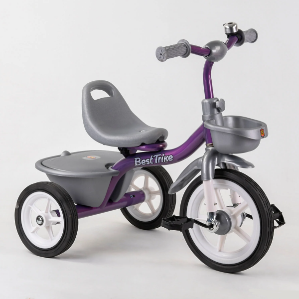 Велосипед 3-х колёсный BS-4298 ''Best Trike'' (резиновые колеса, переднее d=10’’, заднее d=8’’, звоночек, 2 корзины)
