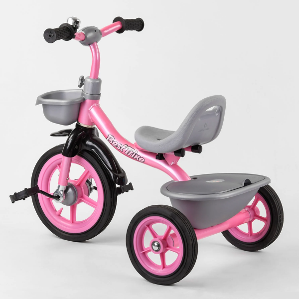 Велосипед 3-х колёсный BS-1142 ''Best Trike'' (резиновые колеса, переднее d=10’’, заднее d=8’’, звоночек, 2 корзины)