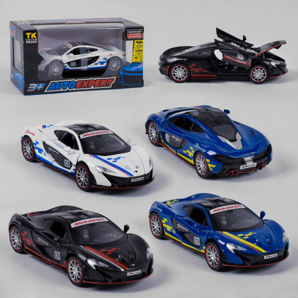 Машинка 32154/72007''Auto Expert'' (3 цвета, металлопластик, свет, звук, инерция, открываются двери)