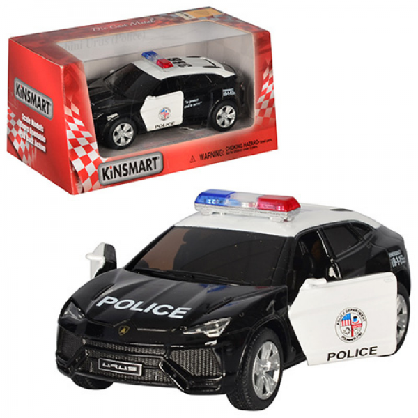 Машинка KT5368WP (інерц., мет., поліція, 1:38, відчин. двері, гумові колеса, кор., 16-7,5-8 см.)