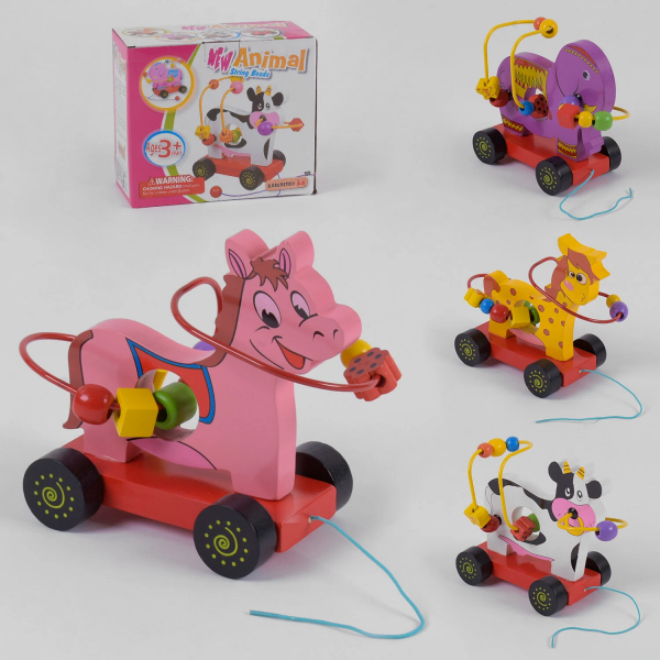Деревянная игра Каталка С 39233 (4 вида, пальчиковый лабиринт)